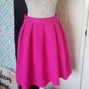 Bright pink midi skirt